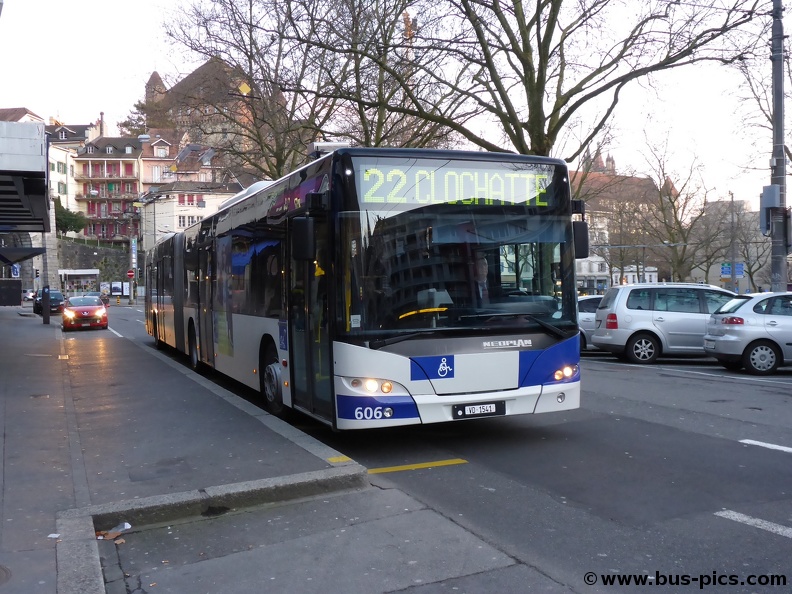 Lausanne Flon Ligne 22 TL 606 Bus Pictures