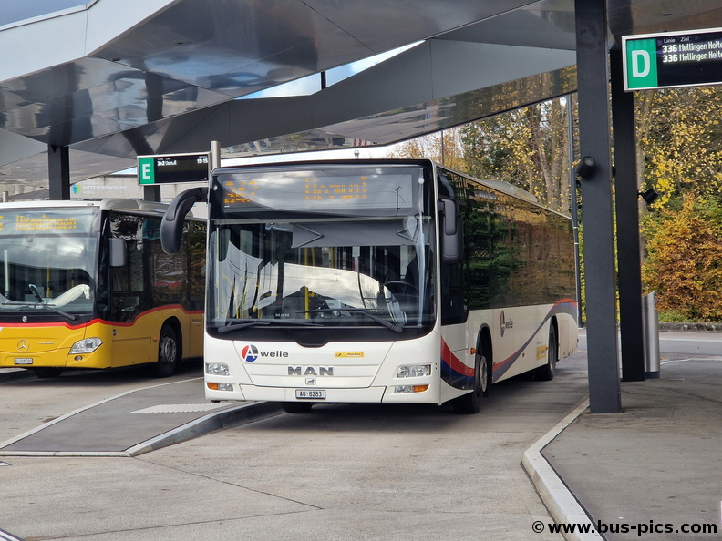 Wohlen AG, Bahnhof -- Linie 342 -- Geissmann Bus (PostAuto), AG 8283