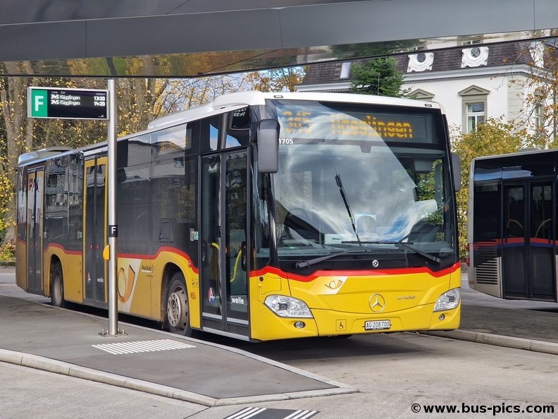 Wohlen AG, Bahnhof -- Linie 345 -- Geissmann Bus (PostAuto) 11705 