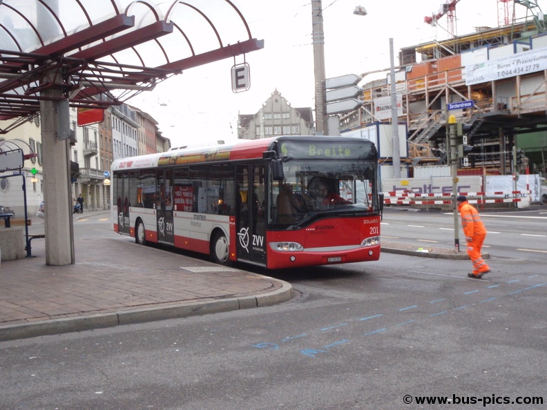 Archstr. / HB -- Linie 4 -- Stadtbus Winterthur 201